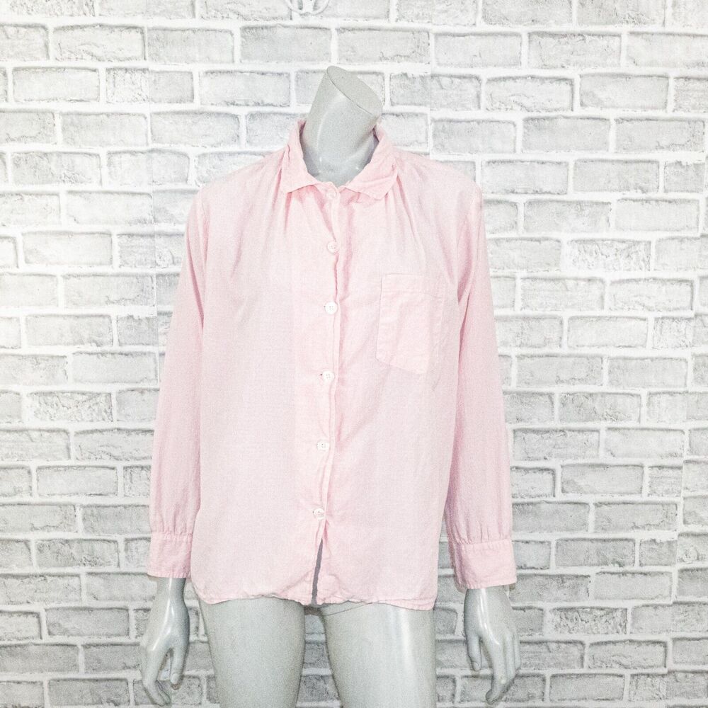 HATCH Maternity Women's Long Sleeve Button up shirt in Pink cotton sz 1